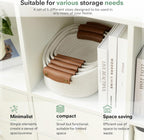 ECDYQXVU Small Woven Storage Baskets Cute Cotton Rope Basket Set 5 Pack | 5 Sizes Set, Leather Handles, Keeps Shape, Easy to Clean, Living Room, Bathroom, Drawer Organizer, Socks, Cosmetics, Decor