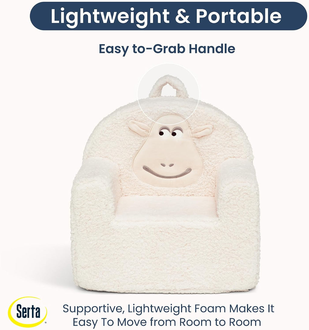 Delta Children - Serta Counting Sheep Kids Sherpa Foam Chair, Cream