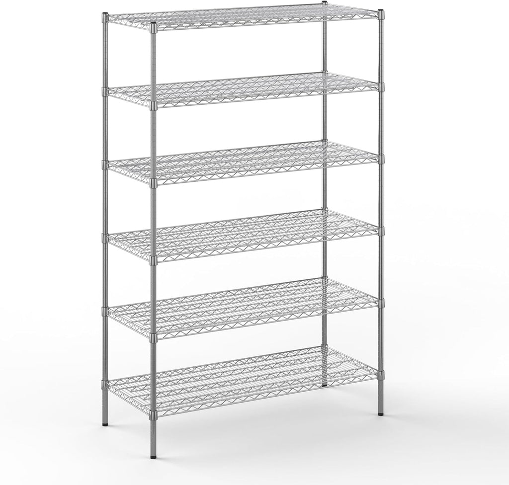 21" Deep x 48" Wide x 74" Height Wire Shelving Kit | 6-Tier | NSF Commercial Storage Rack Unit