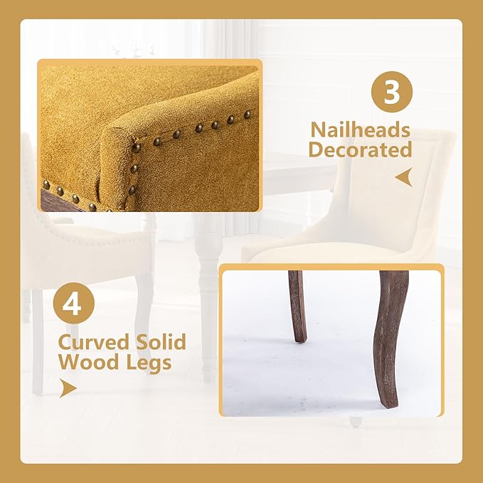 Modern Dining Chairs Set of 4, High Back Dining Chairs Side Chairs with Solid...