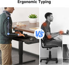 Keyboard Tray Under Desk with Storage Drawer Large C-Clamp 26.7”(31” Including Clamps) x 11.8” Slide-Out Platform Computer Drawer Pull Out Keyboard & Mouse Tray DSF7CT