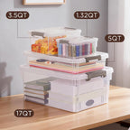 17QT Plastic Storage Bins with Lids, 5Packs Stackable Containers | Large Clear Storage Box with Durable Latching Organizing for Garage,Closet,Kitchen