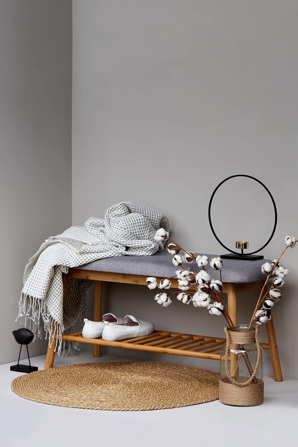 WENKO Entryway Bench with Shoe Storage, Shoe Storage Bench, Shoe Bench with P...