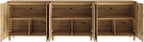 WAMPAT TV Stand Cabinets for 85+ Inches TVs, 3-in-1 Wood Entertainment Center with Doors and 9 Compartments, 106" Modern Media Console Table with Storage for Living Room Bedroom, Oak Brown