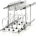 Rev-A-Shelf 2-Tier Kitchen Cabinet Pullout 11.75" Cabinet Organizer for Pots, Pans, and Lid Cookware, Adjustable Heavy Duty Wire, Chrome, 5CW2-1222-CR