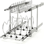 Rev-A-Shelf 2-Tier Kitchen Cabinet Pullout 11.75" Cabinet Organizer for Pots, Pans, and Lid Cookware, Adjustable Heavy Duty Wire, Chrome, 5CW2-1222-CR