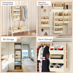 Hanging Closet Organizer Extra Large, Clothes Hanging Shelves for Closet with Divider, Collapsible Closet Storage System, Fabric Closet Hanging Organizer for Home, Dorm, Rv, ,Handbags, Underwear, Sock