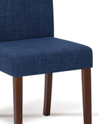 Upholstered Dining Chairs Set of 6 - Line Fabric Modern Farmhouse Kitchen Chairs,Mid-Back Dining Room Chairs with Wooden Legs