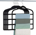 Velvet Hangers Space Saving Non Slip Pant Velvet Hangers, DUDUCOFU 6 Pack Black Multi Layer Clothes Hangers Closet Organizer for Pants Trousers Scarf