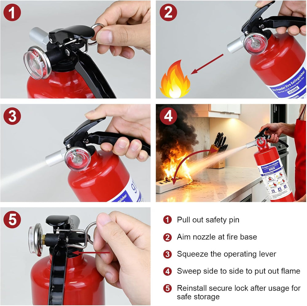 1 Pack 2.5 lb ABC Dry Chemical 1-A:10-B:C Fire Extinguishers