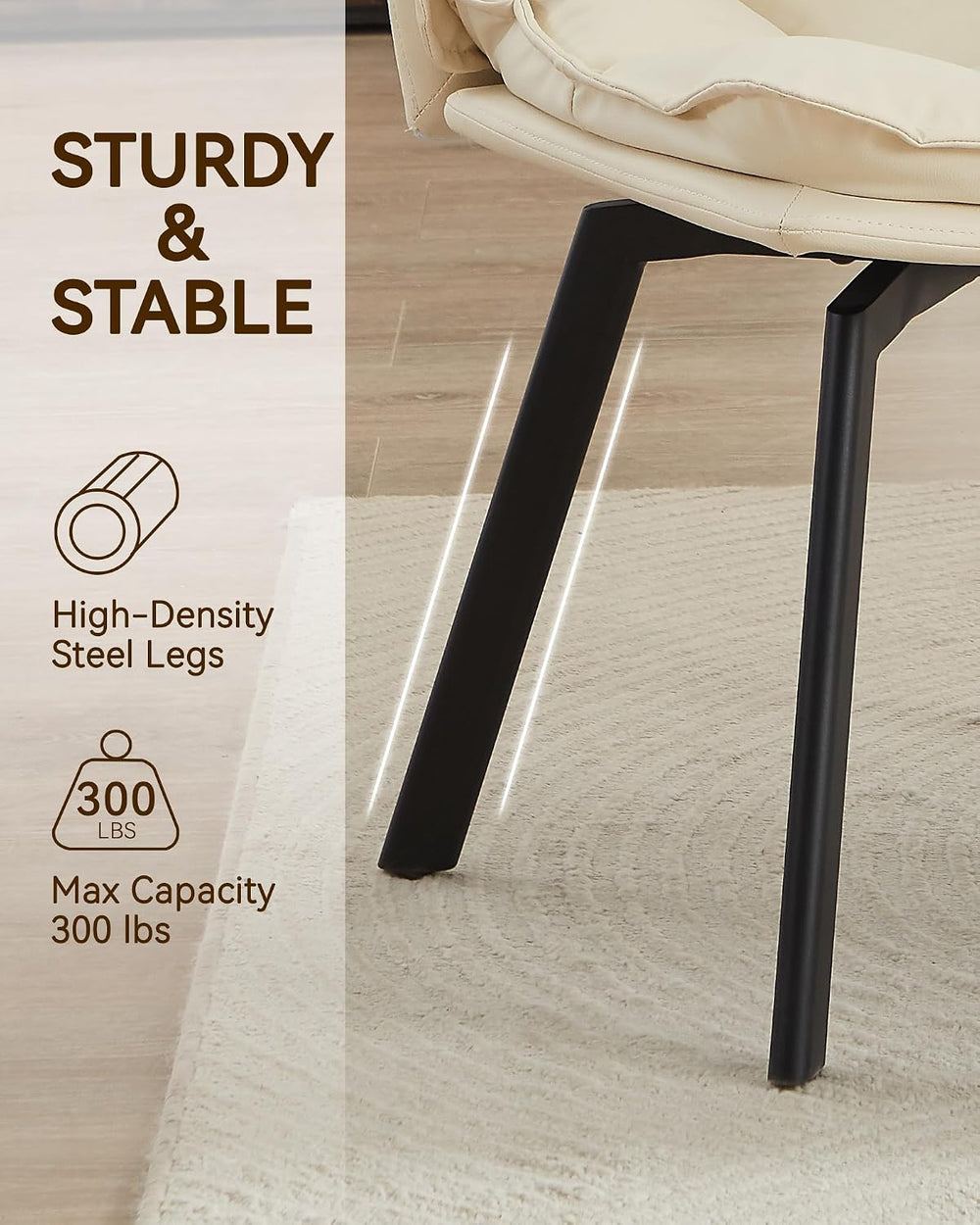 BedsPick 360° Swivel Dining Chair Set of 2 - Faux Leather Upholstered Kitchen...