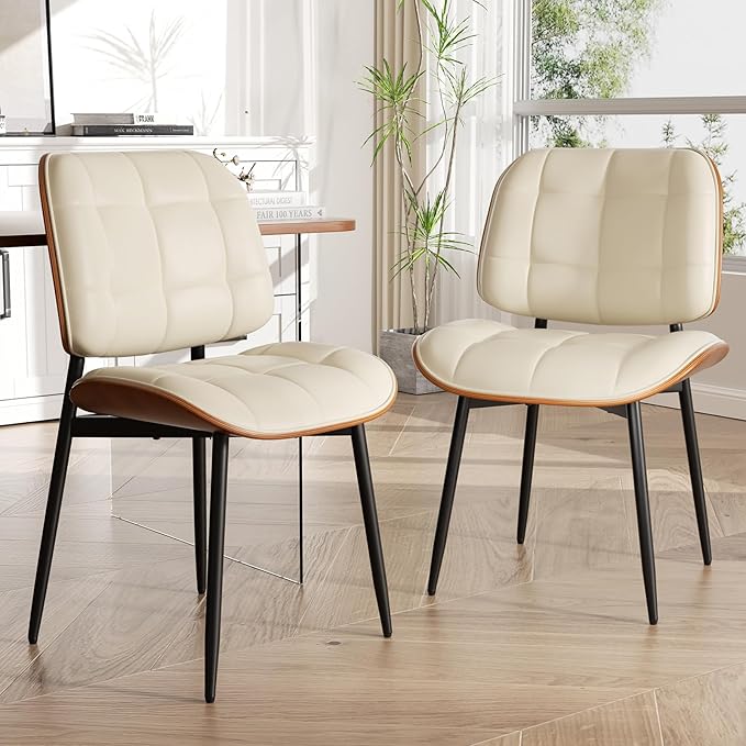 Dining Chair, Mid Century Modern Dining Room Chair with Thick Cushion, Uphols...