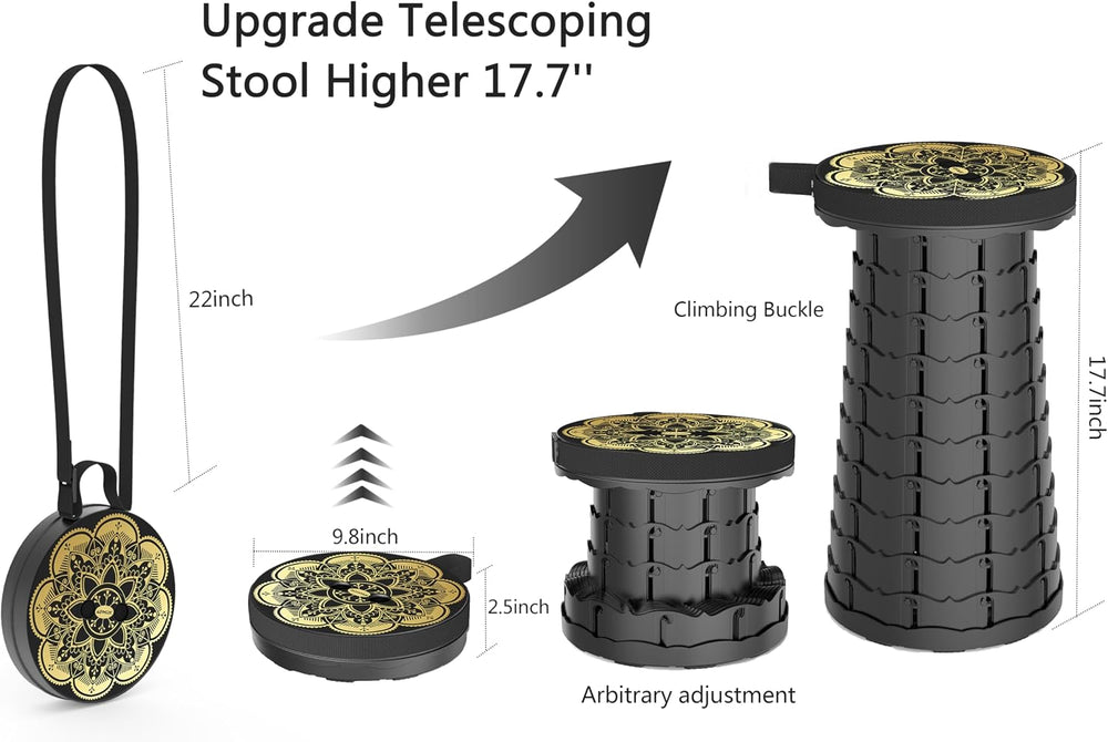 Upgraded Portable Collapsible Folding Stool Retractable Telescoping Stool for...