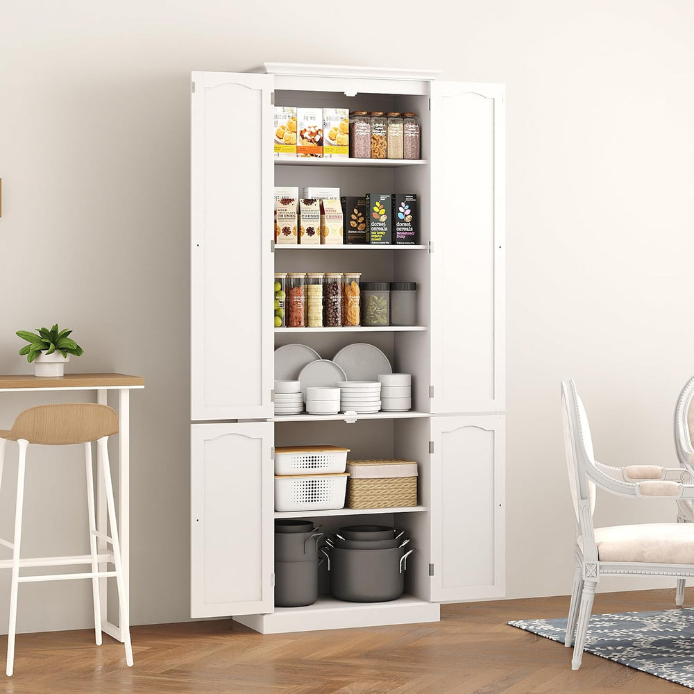 Function Home 72" Kitchen Pantry Cabinet, Tall Wood Storage Cabinet with...
