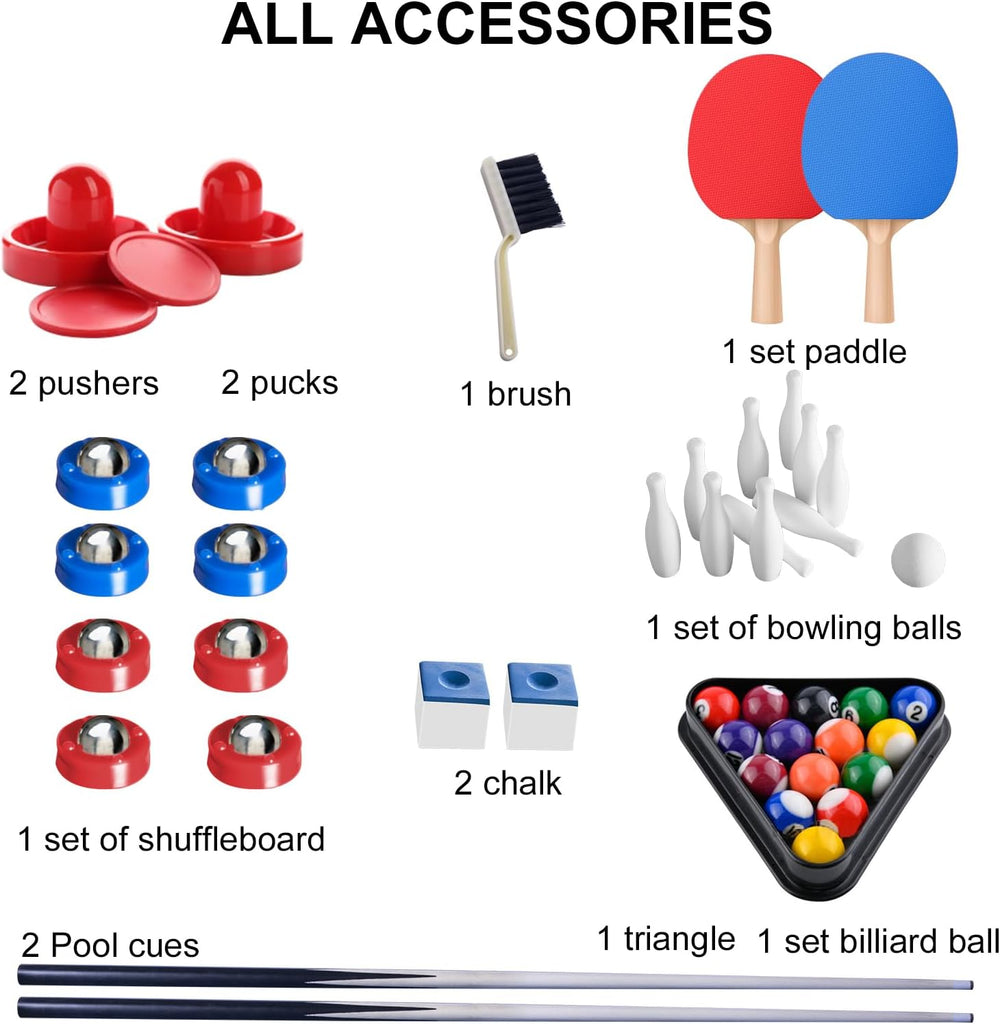 5in1 Multi-fuction Games Table,Folding Multi Game Combination Table Set with ...
