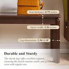 Dining Bench, Solid Wood Bench with Wide Seat, Mid Century Modern Bench, End of The Bed Bench, 47.2" L x 11" W x 16.5" H(Walnut)