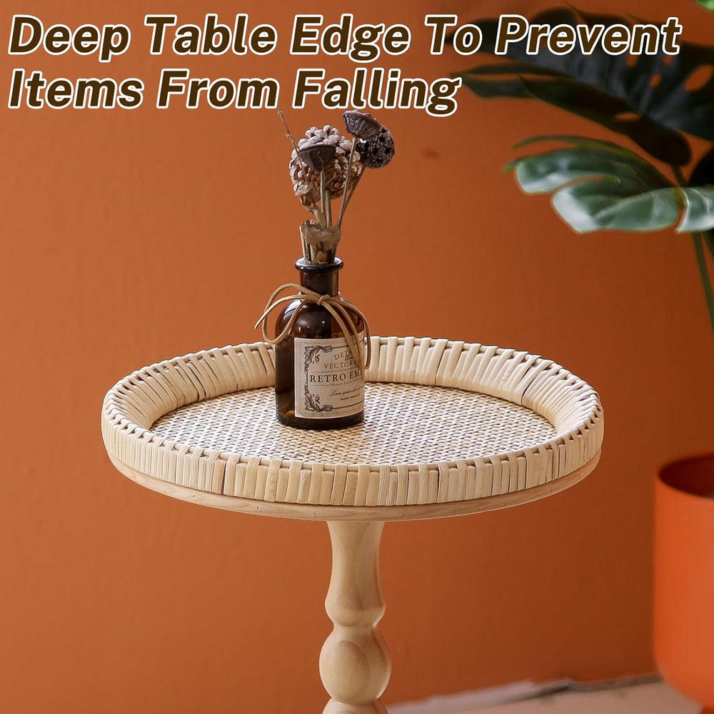 Solid Wood Round Side Table,mall Drink Table for Small Spaces,Round Side Tabl...