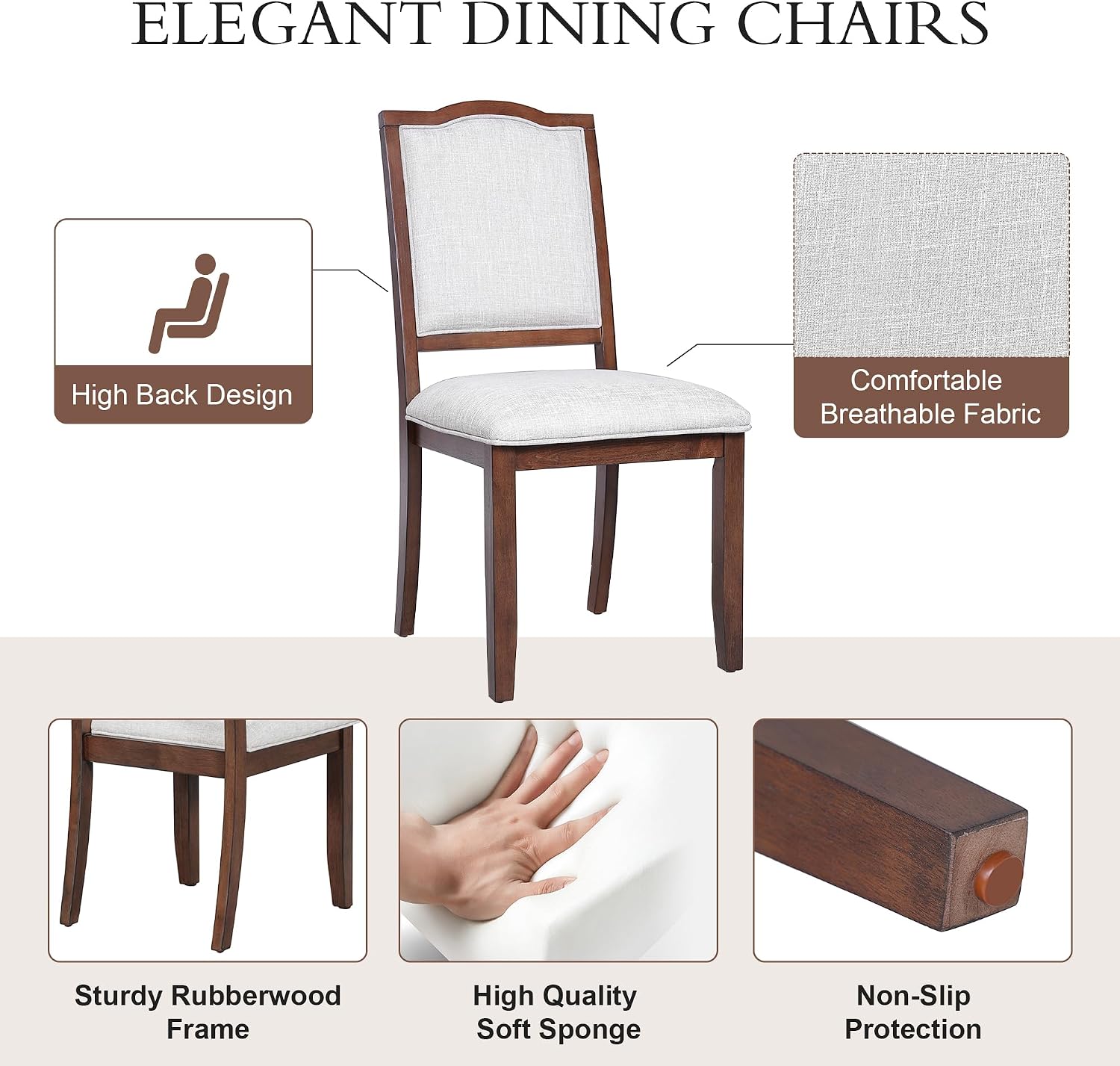 P PURLOVE 6 Piece Dining Table Set, 60inch to 78inch Extendable Wood Kitchen Table with Removable Leaf, 4 Upholstered Side Chair and 1 Bench for 6 (Cherry)