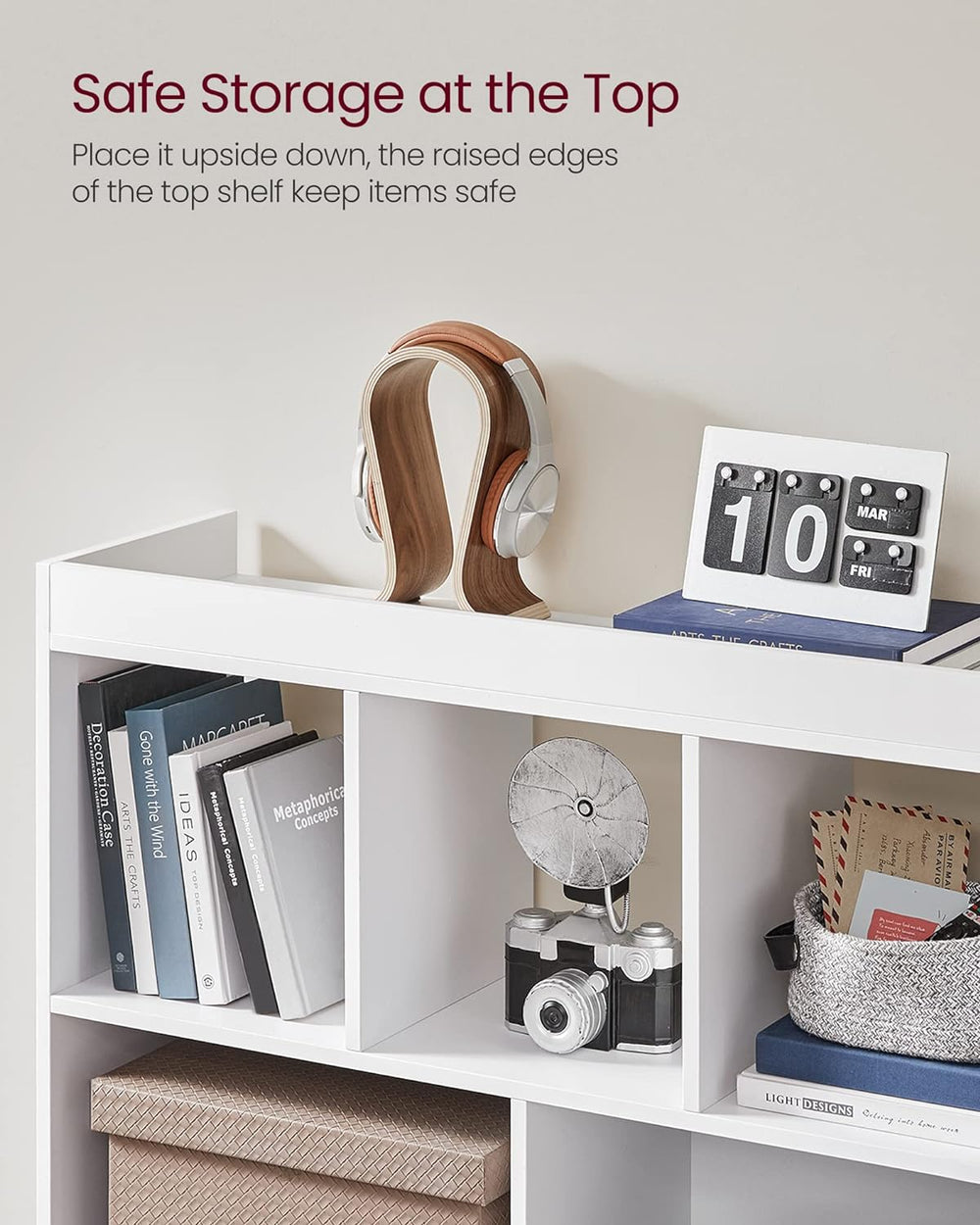 VASAGLE Bookcase, Bookshelf, Freestanding Storage Unit, 8 Open Compartments, ...