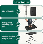 Folding Table 30 Inch - Small Desk Adjustable Height TV Tray for Laptop, Couch, Camping - Heavy Duty Utility Foldable Table for Small Spaces, No Assembly Required, Black Granite