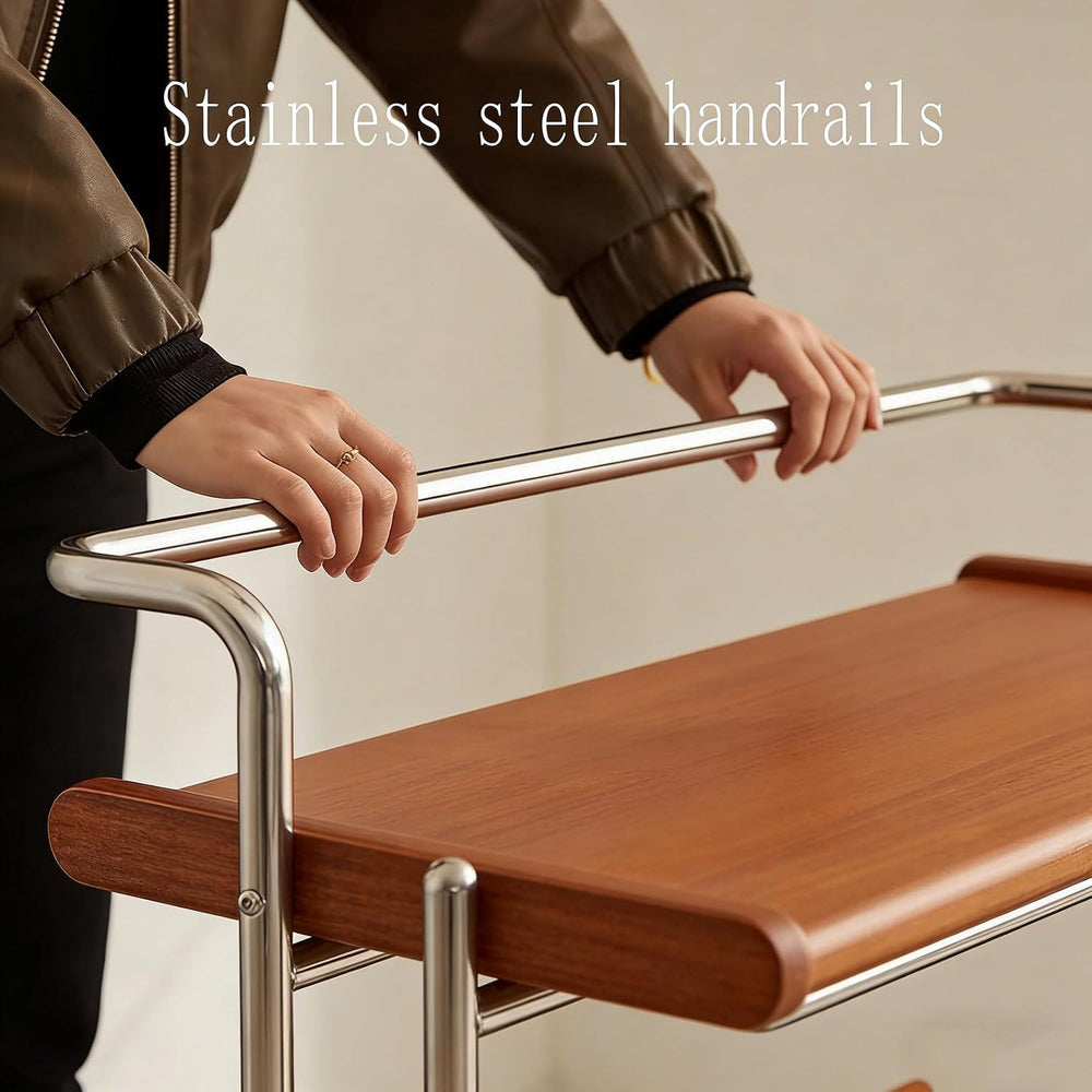 Metal Frame Trolley, Tea Table with Handle, Small Sofa Side Table,Storage Car...