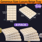 X-Large Jewelrys Tray for Drawer 8 Pack Earring Organizer Stackable Velvet Jewelry Organizer Dresser Rings Studs Earring Holder