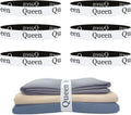 6 Pieces Bed Sheet Organizer Bands, Sheet Organizers and Storage Label Bands, Sheet Label for Bedding, Sheets Organizer for Closet,Sheet Keepers Linen Labels Bedding Bands (Queen)