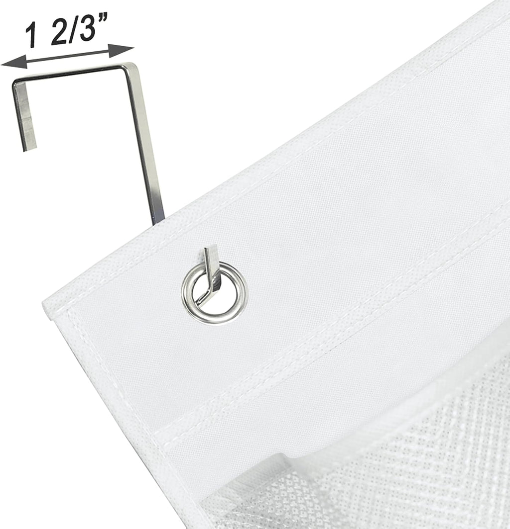 2 Packs Narrow Over the Door/Wall Shoe Organizer Cruise, Small Hanging Shoe Rack for Closet with Clear Mesh Pocket for Bathroom, RV, Pantry, Camping (White)