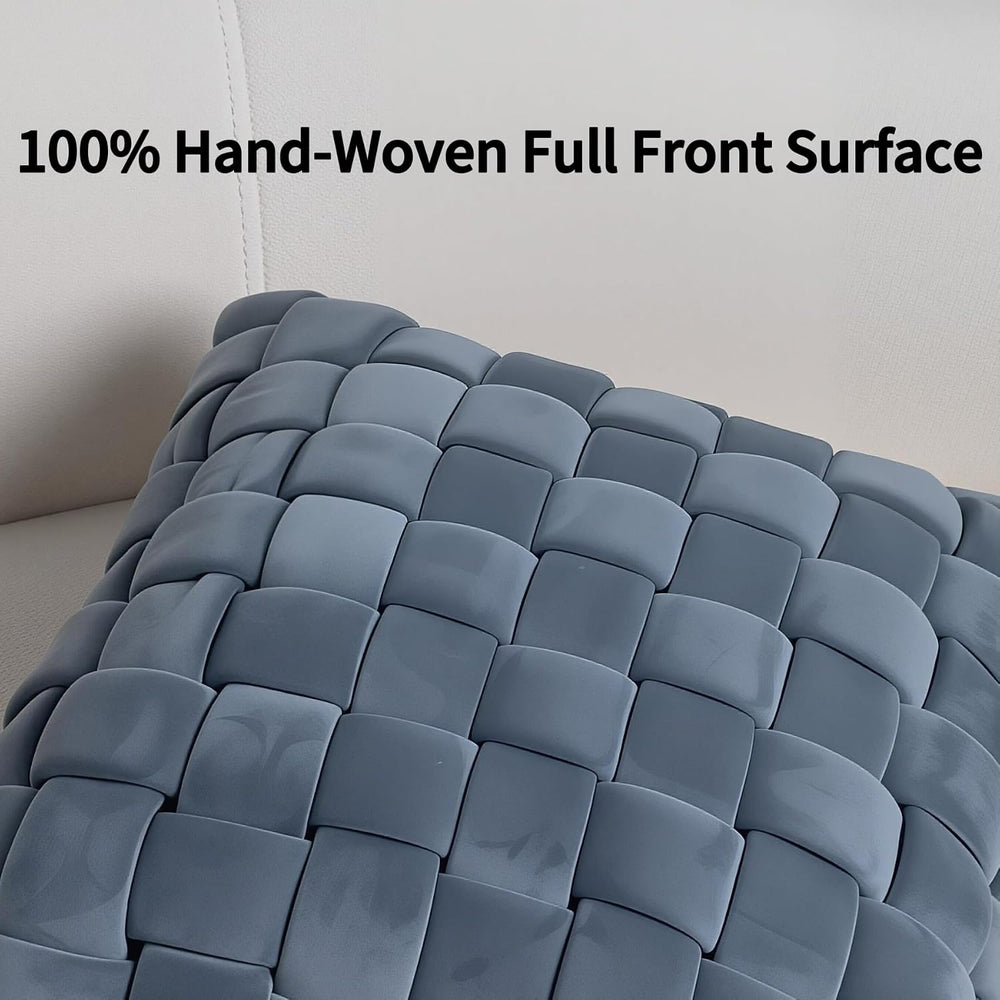 Velvet Decorative Throw Pillow with Insert,18x18 Inch Knotted Square Accent P...