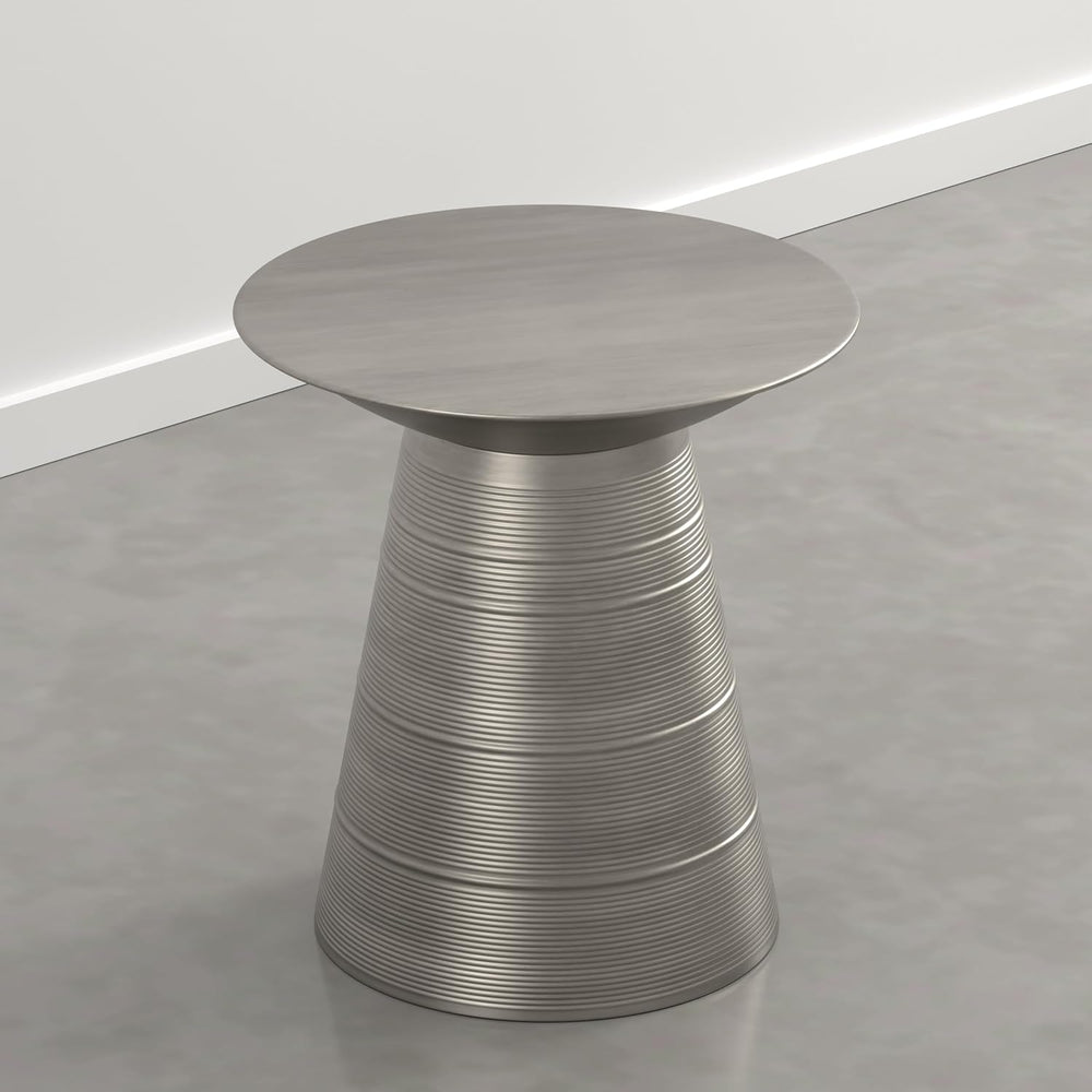 SIMPLIHOME Sheridan Metal Table - 18 inch Wide Solid Metal Round Side Table i...