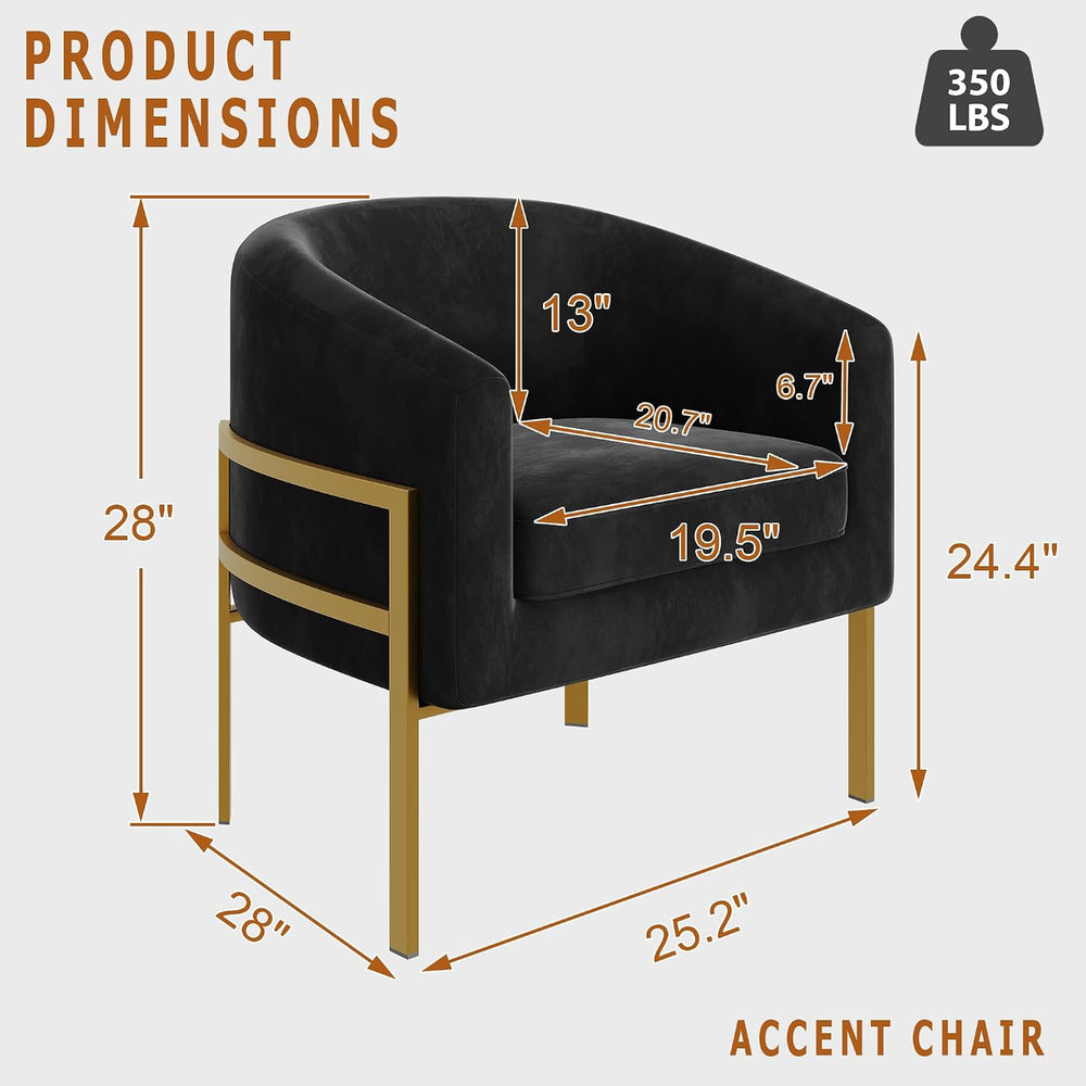 annjoe Accent Chair Barrel Chairs Upholstered Living Room Chair Arm Chairs wi...