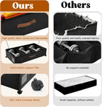Under Bed Storage with Wheels, Rolling Under Bed Storage Containers with Clear Lid and Handles for Clothes, Shoes, Blankets, Pillows, Toys, Books, Bags (60L, 30.9 x 16.9 x 6.7in, Black, 2 Pack)