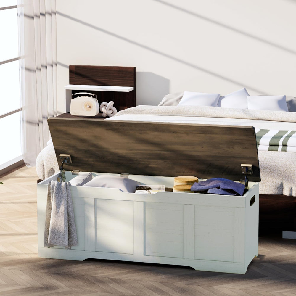Timberer 47.2" Storage Chest, Extra Large Storage Trunk with 2 Safety Hi...