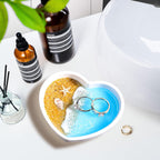 Handmade Resin Jewelry Dish for Rings Earrings Necklaces | Seashell Coastal Ocean Decor Ring Dish, Beach Gifts for Women, Unique Birthday Holiday Gifts for Wife Girls Friends