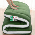 Japanese Floor Mattress, 4" Japanese Futon Mattress, Foldable & Portable Shiki Futon (shikibuton), Roll Up Thicken Sleeping Tatami Mat Sleeping Pad for Camping (Green, 39 x 80)