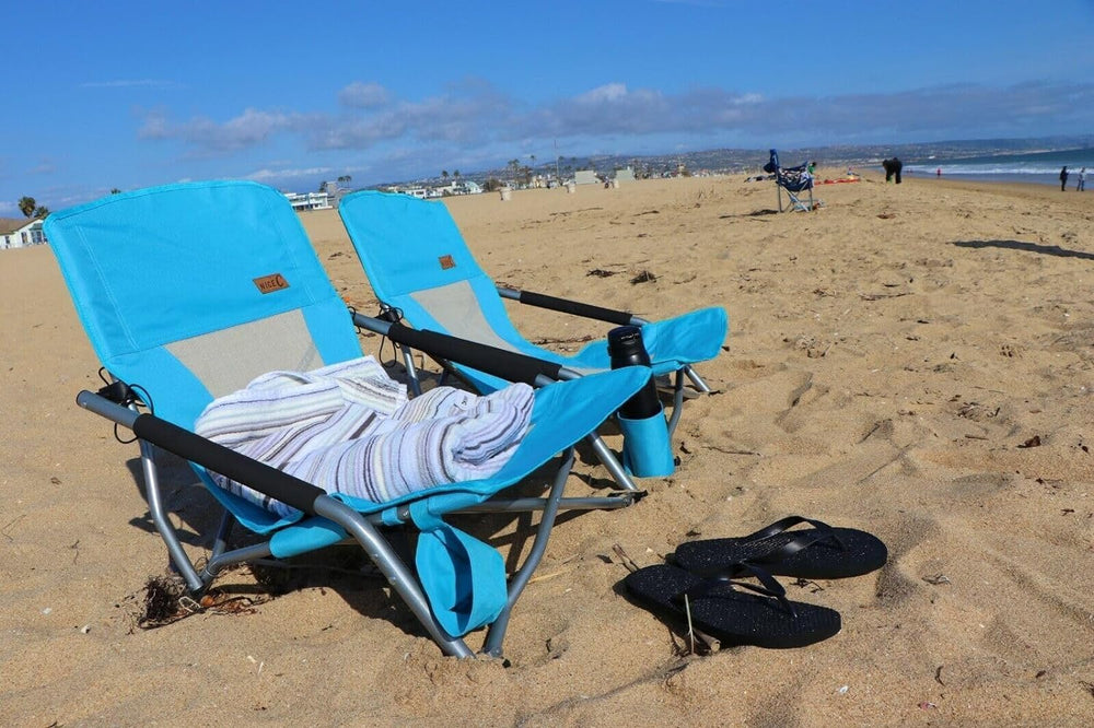 Nice C Low Beach Camping Folding Chair, River Sand Lake Chair (2 Pack Blue) |...