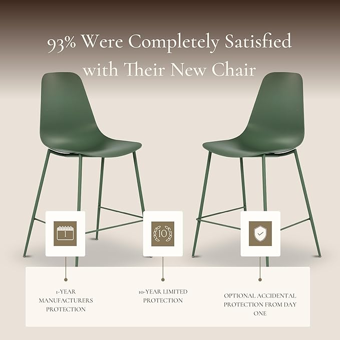 Poly & BARK Isla Bar Stools Set of 3 – Counter Height Bar Stool for Kitchen – Set of Counter Stools – Indoor/Outdoor Barstools – Modern Kitchen Bar Stools - Pistachio Green