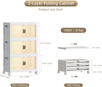 108 QT / 27 Gal Magnetic Double Door Cabinet with Wheels - Foldable Stackable Design, Leather Handles, Water Resistant Organizer for Bathroom, Kitchen