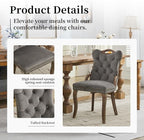Grey Velvet Dining Chairs Set of 4，Modern Upholstered Dining Room Chairs with Tufted Back and Wood Accents, Curved Solid Wood Legs & Nailhead Trim, Sillas De Comedor Modernas 4