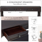 Merax 64" Classic Wood Console Table with Drawers and Bottom Shelf for Entryway Hallway Living Room (Espresso)
