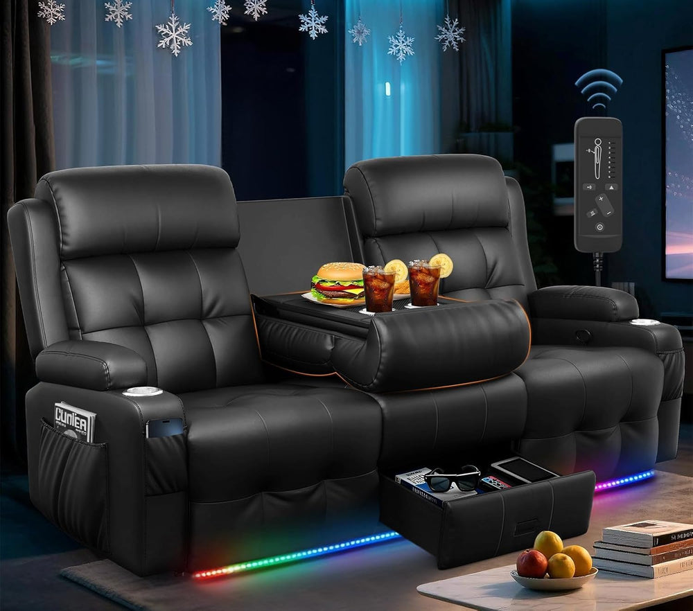 RV Reclining Sofa, Home Theater Seating Loveseat Couch with Massage | Reclini...