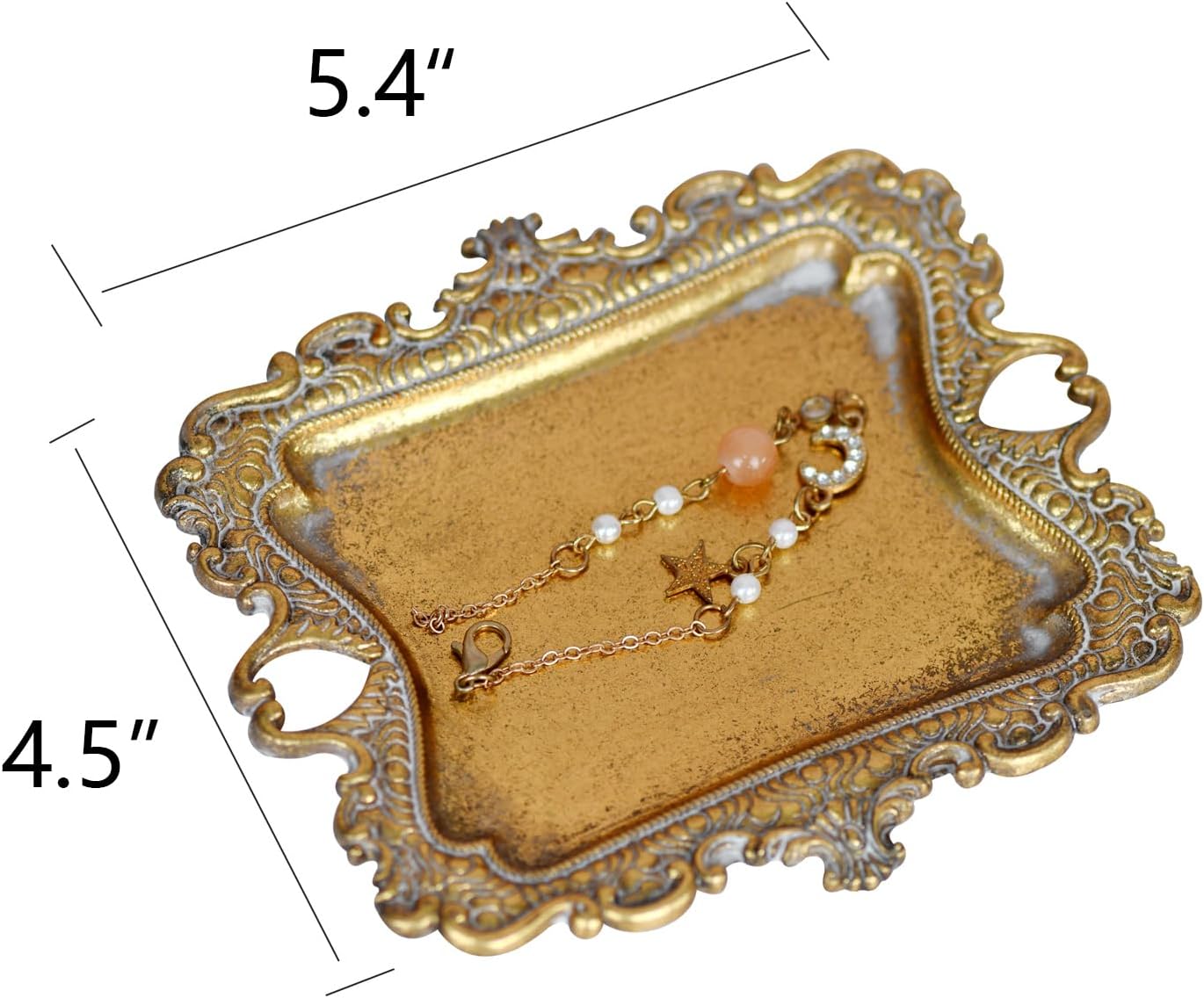 Ring Holder Jewelry Dish, Gold Trinket Tray for Rings,Wedding Gift for Women
