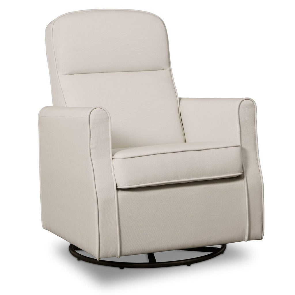 Delta Children Blair Slim Nursery Glider Swivel Rocker Chair with Changing Table, Cream Espresso Cherry