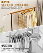 Heavy Duty Clothing Rack, Metal Clothes Rack Load 450 LBS, Rolling Coat Racks for Hanging Clothes with Lockable Wheels, Wardrobe Closet Garment Racks for Bedroom, Brown