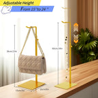 2Pcs Purse Holder, Adjustable Purse Display Stand , Golden Handbag Display Stand, Hanger Rack for Bags, Suitable for Desktops, Wardrobes and Commercial Storeshook Stand