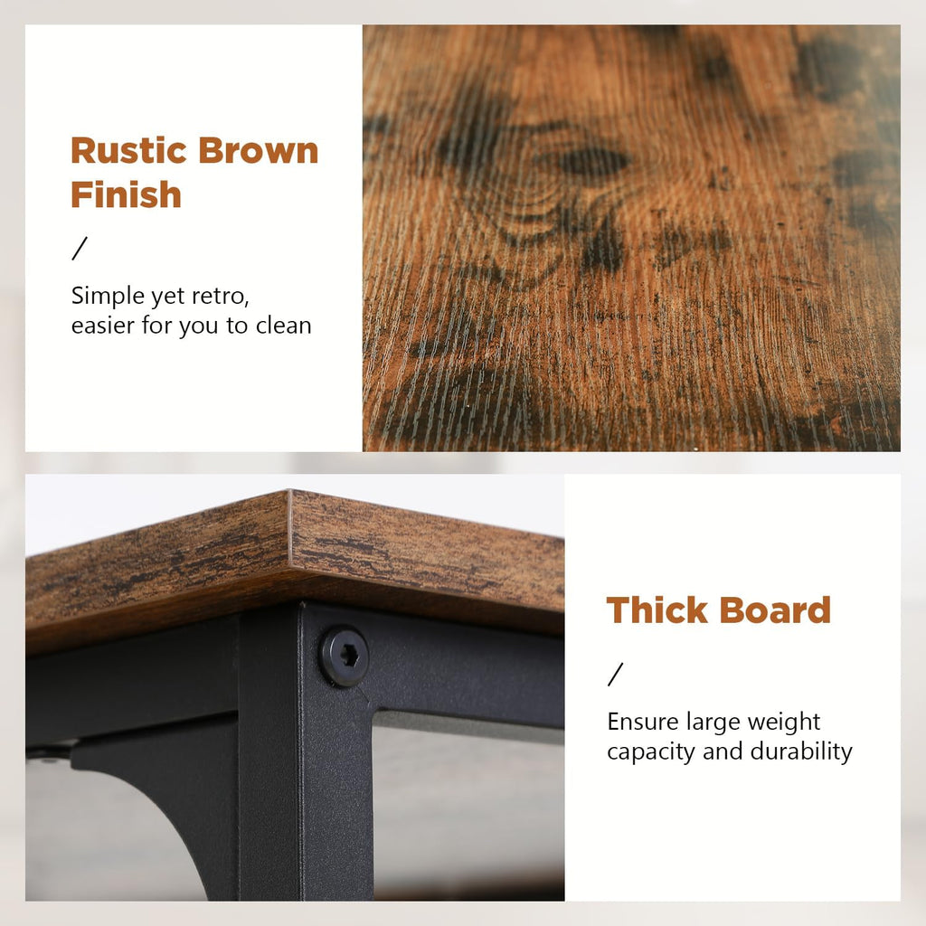 Large Kitchen Island with Storage,Solid Structure,Thick Board Top, for Kitchen,Coffee Shop,Restaurant,Living Room,Dining Room,Brown - Perfect for Small Kitchen Islands and Kitchen Shelves