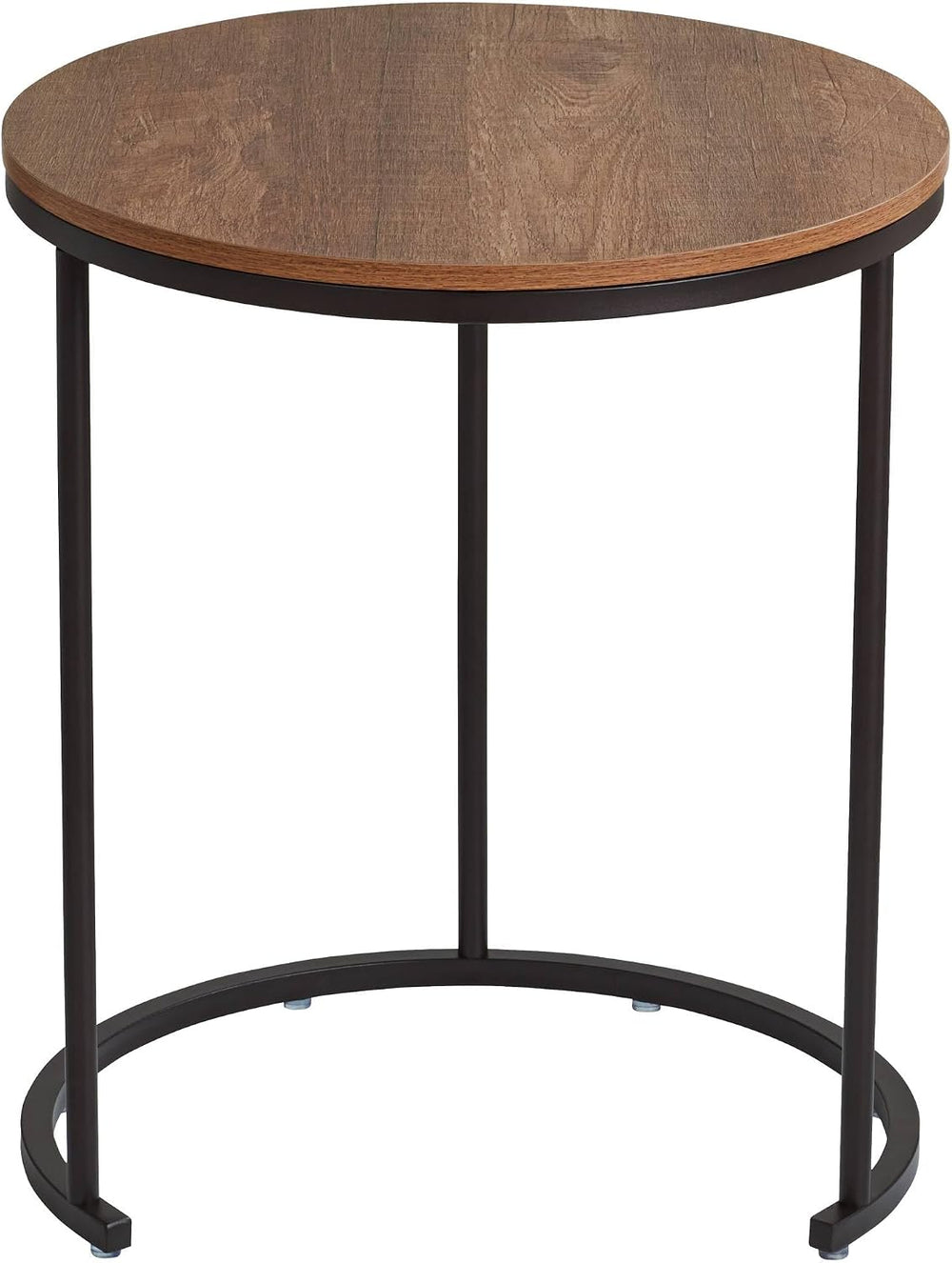 Studio 55D Santa Maria Modern Industrial Set of 2 Small Walnut Round Circle O...
