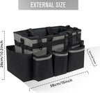 Wearable Cleaning Caddy, Cleaning Caddy Supplies Organizer with Handle & Shoulder Straps for Housekeepers, Under Sink & Car Cleaning Tool Organizers Bag with 4 Foldable Divider (MediumGrey)