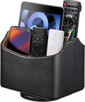 Remote Control Holder, Spinning Desk Organizer, Nightstand Bedside Caddy for TV Remotes/Tablets/Phones/Eyeglasses/Books/Pens - Black