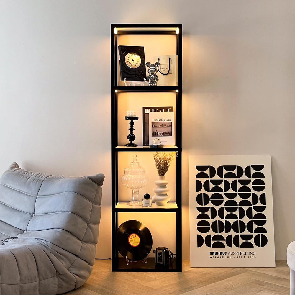 LED Display Shelf with Lights – Glass Display Cabinet for Collectibles with D...